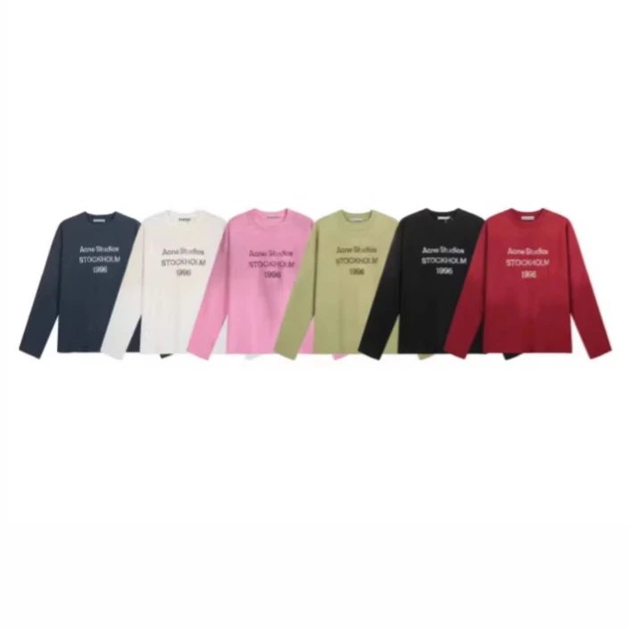25 spring and summer new old LOGO letters hot diamond printing round neck long sleeve men's and women's spot