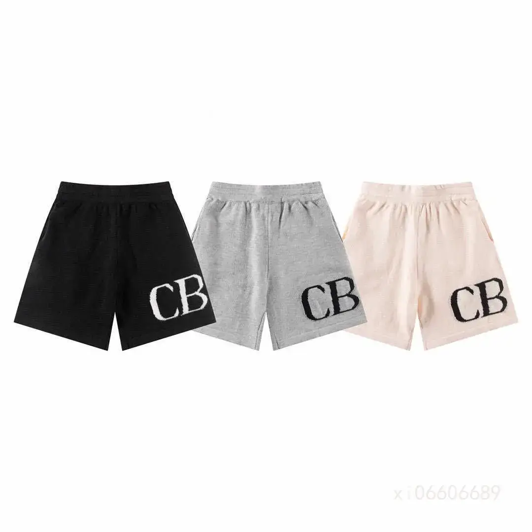 Cole Buxton Letter Logo Jacquard Pants American-style High Street Loose Casual Wool Drawstring Shorts for Men