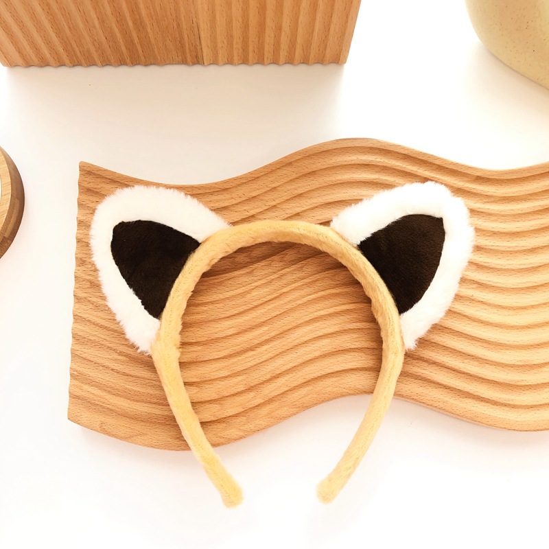 South Korea Plush Cat Ears Funny Face Wash Hair Band Cute Headgear Wide Edge Makeup Apply Mask Hair Clamp Hair Band Headwear