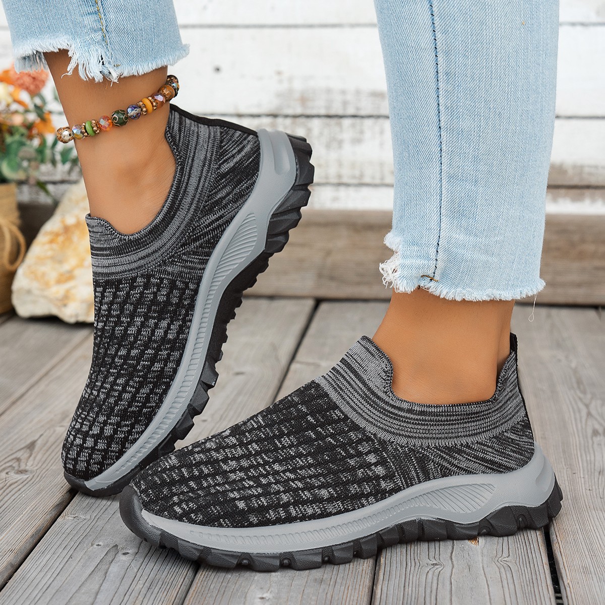 2025 Spring New Cross-Border European and American Large Size Couple's Slip-On Slip-On Fly Woven Casual Shoes Wholesale and Distribution