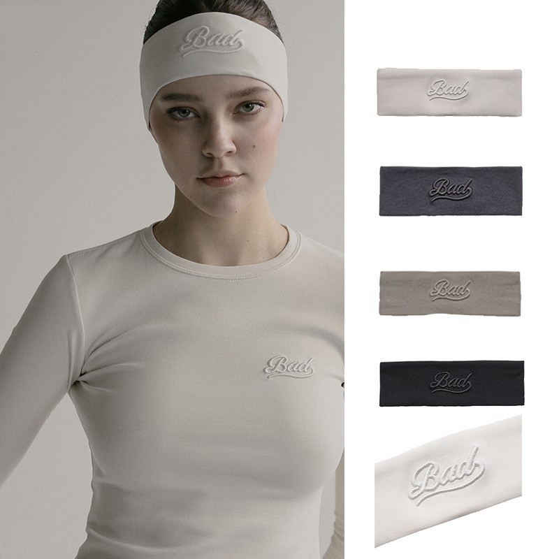 Korean Badblood Bcac Series Yoga Headband Niche Sexy American Letter Embroider Pure Color Headscarf