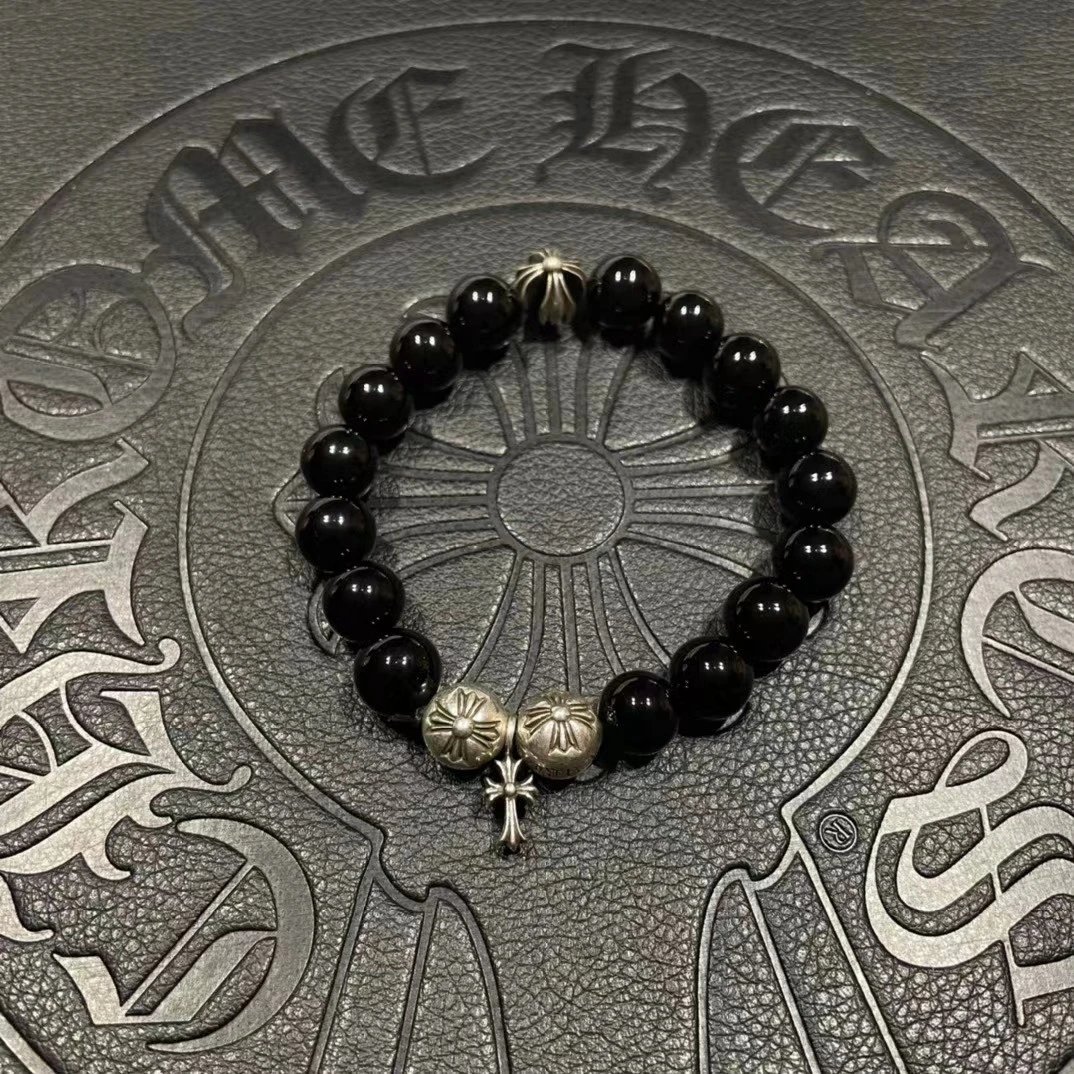 CHROME HEARTS Beaded Bracelet with Cross Charm
