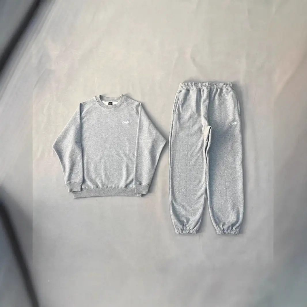 Real Stock Vibe American Hip-Hop Street Dance Embroidered Letter Sweatpants Men's Set Trendy