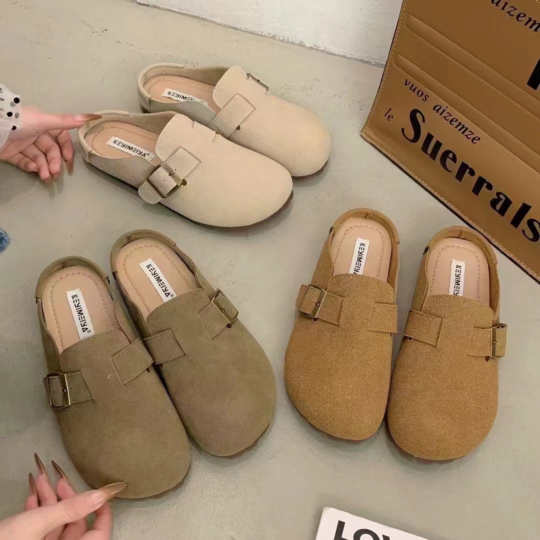 Soft-Soled Birkenstock Shoes for Women, New Summer Slip-On Thick-Soled Closed-Toe Half-Slippers 2130-2