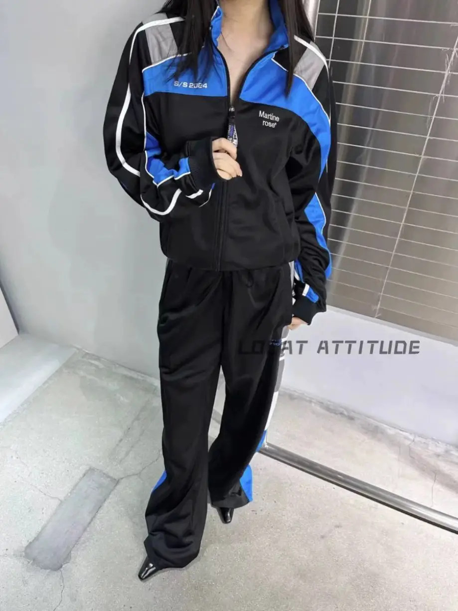 Martine Rose24SS Retro Color blocked Short American High Street Sports Jacket Jacket, Same Style by Zhang Yixing