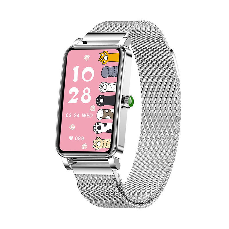 Cross-border explosions ZX19 smart watch women's physiological heart rate information push Bluetooth sports bracelet generation