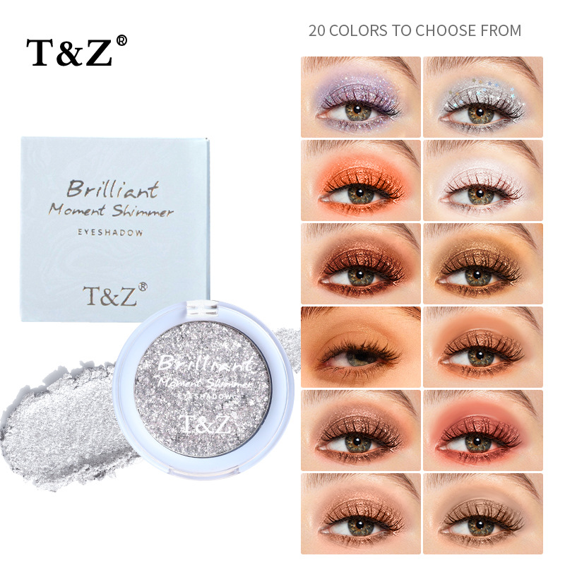 Monochrome eyeshadow plate wholesale sequins genuine goods flash European and American broken high-gloss powder shiny crystal facial luminous oil without logo