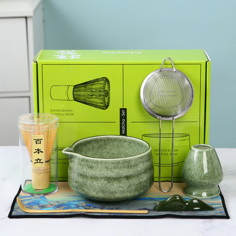 Cross-border exclusive for new matcha bowl tea set suit hundred Japanese-style tea Li matcha bowl mixer gift box