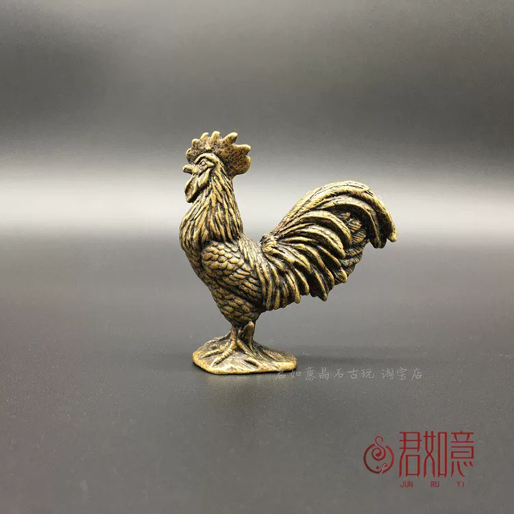 Pure Copper Zodiac Rooster Standing Rooster, Brass Golden Rooster That Makes a Great Sound When It Crows, Large Rooster, Copper Rooster, Copper Ornament, Desktop Decoration