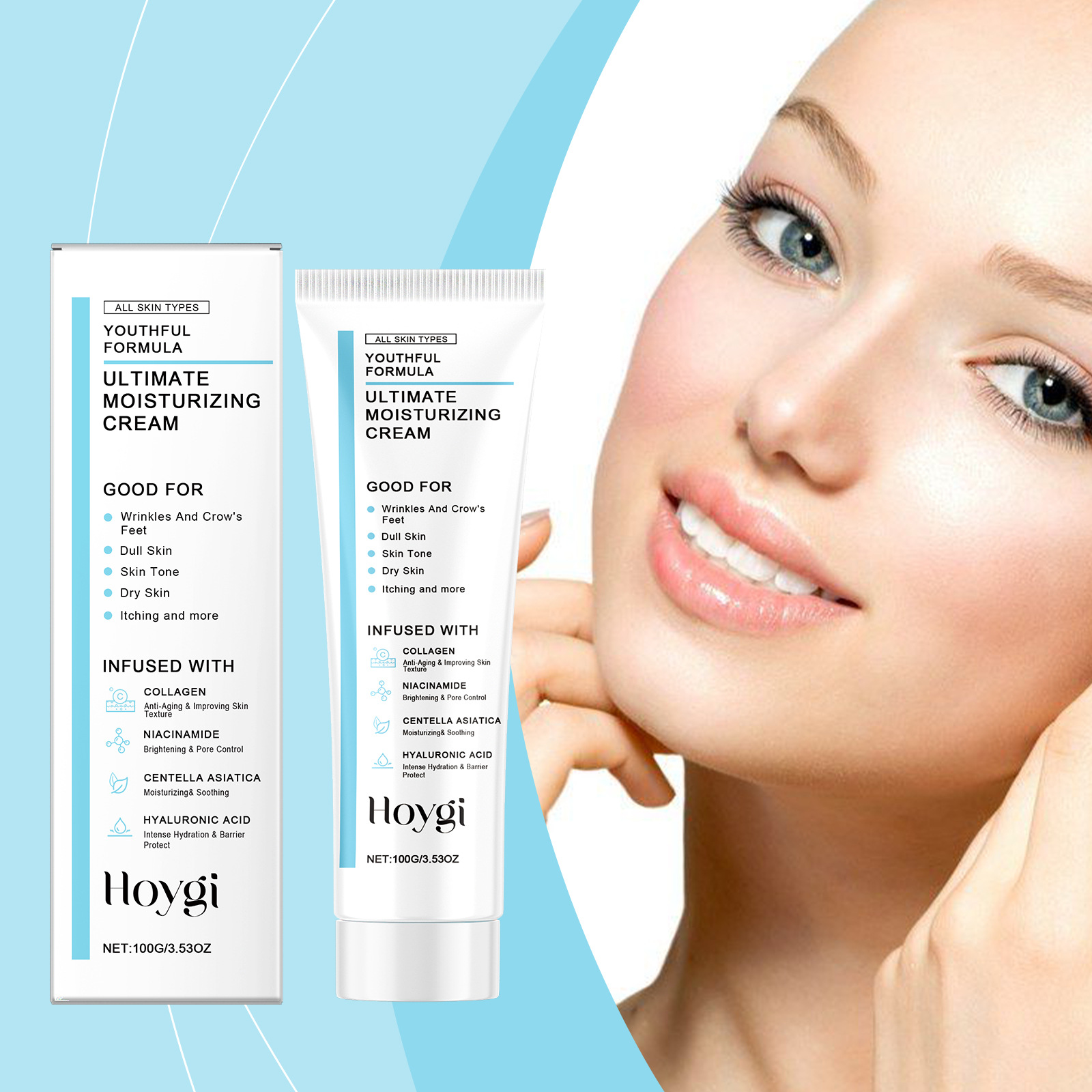 Hoygi Centella Asiatica Moisturizing Cream Mild, Soft and Hydrating Daily Skin Care Radiant and Refreshing Care Cream