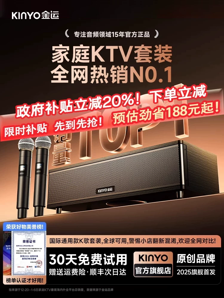 Wireless Microphone Home Karaoke Sound System Set Microphone for Home Tv Karaoke Theater All-In-One Karaoke Machine