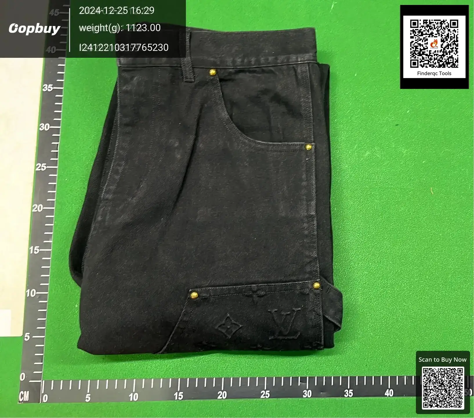 Louis Vuitton Monogram Embossed Black Denim Jeans