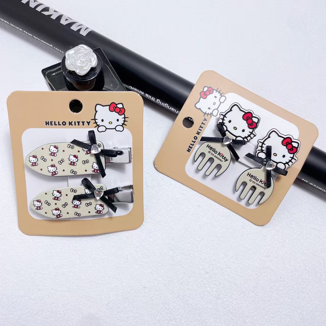 Authenticly Authorized Hello Kitty Exquisite Heart-Shaped Rhinestone Cute Cartoon Side Clip Bangs Clip 13544
