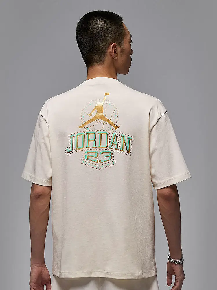 Nike Nike Short-Sleeved Men's Summer New arrival Jordan Back Label Loose Retro Round Neck Sports T-Shirt Im3354-047