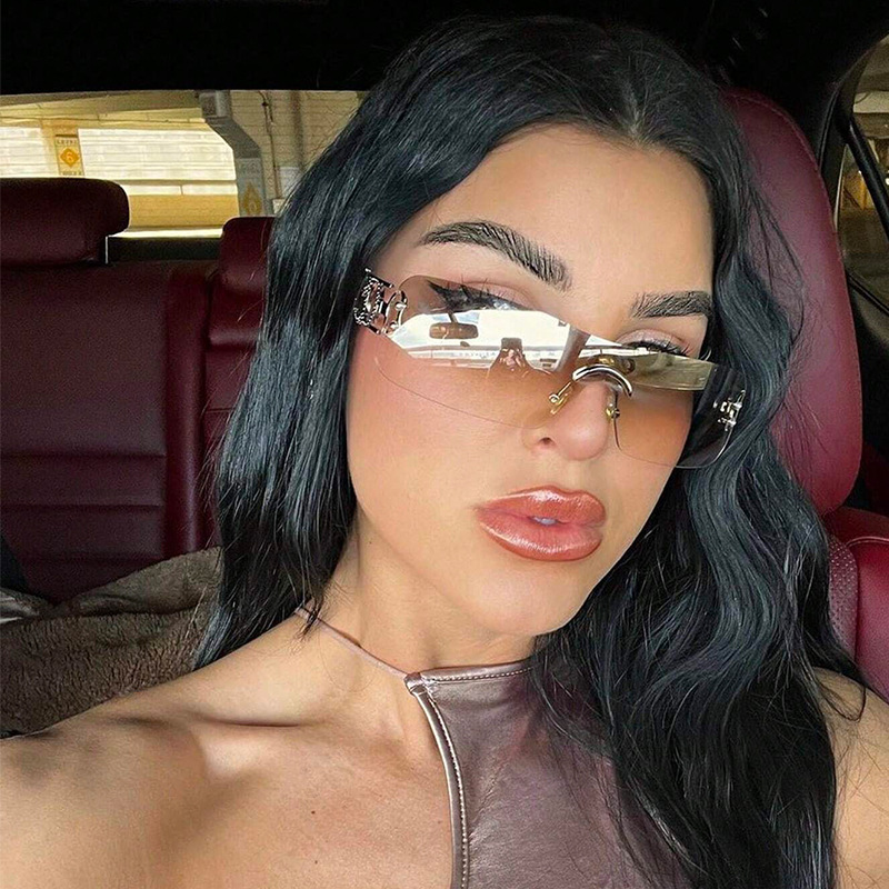 Borderless Hollow Fashion Frameless Trend Sunglasses New European and American Retro Y2K Millennium Spice Girls Sunglasses