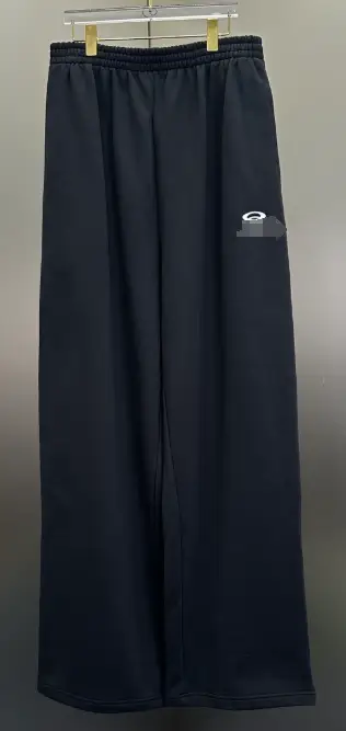B Double Loop Embroidered Logo Wide Leg Pants