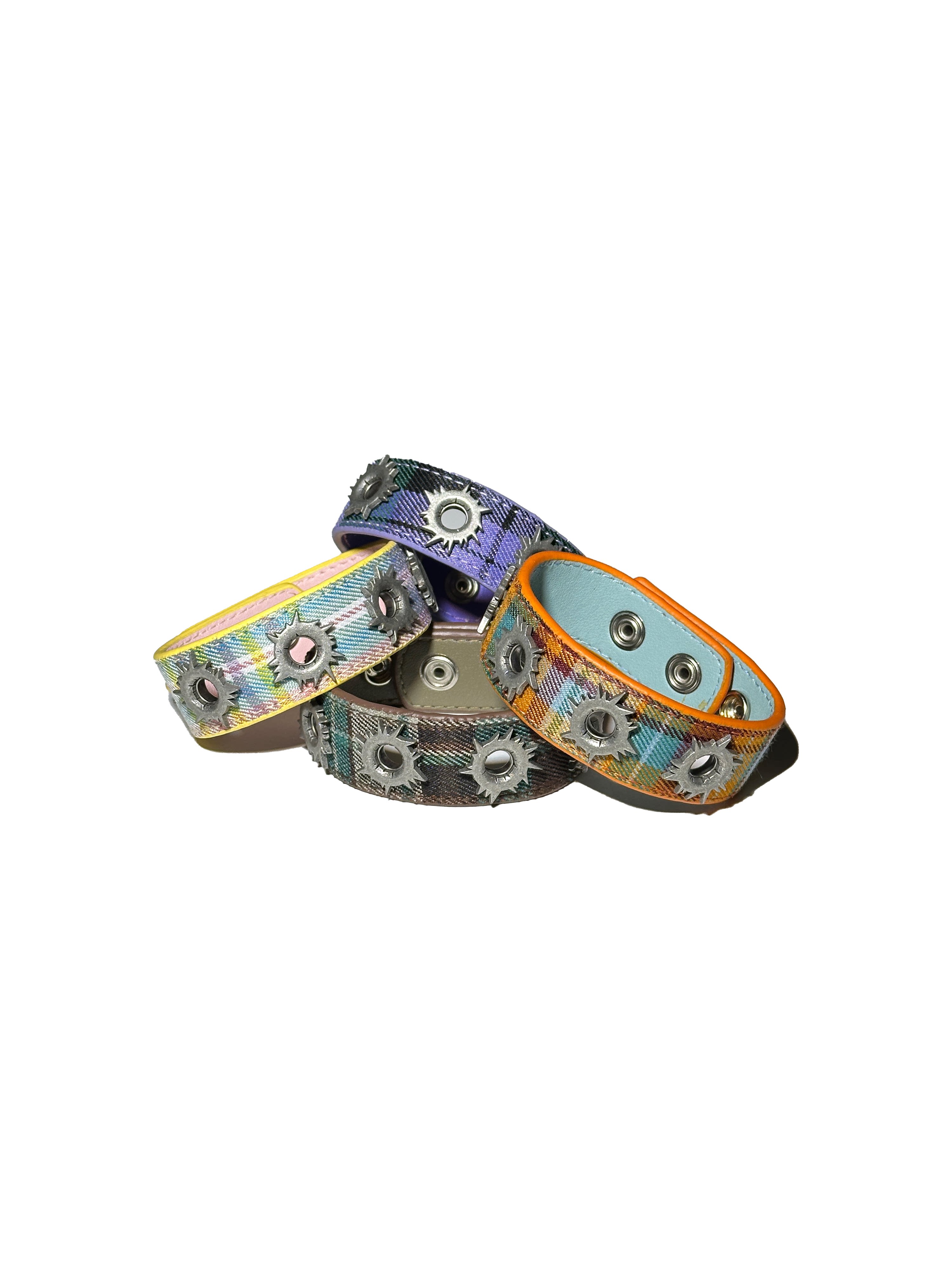 Roman Kaiser Pow Bracelets Checkered Genuine Leather Perforated Bracelet