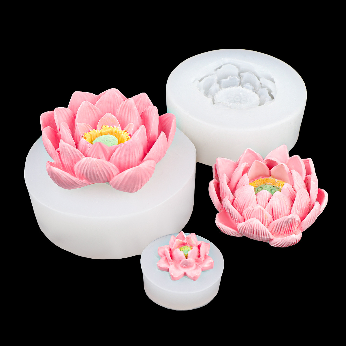 Three-dimensional Size Lotus Silicone Mold Lotus Flower Aromatherapy Candle Gypsum Gum Drop Gum Handmade Soap Foil Sugar Ornament Mold