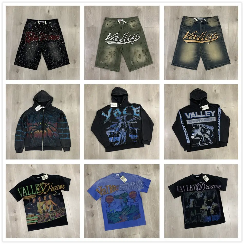 2025 Summer New European and American Trendy Brand Washed Retro Distressed Large Size Loose Pullover Short-Sleeved T-Shirt Couple Wear