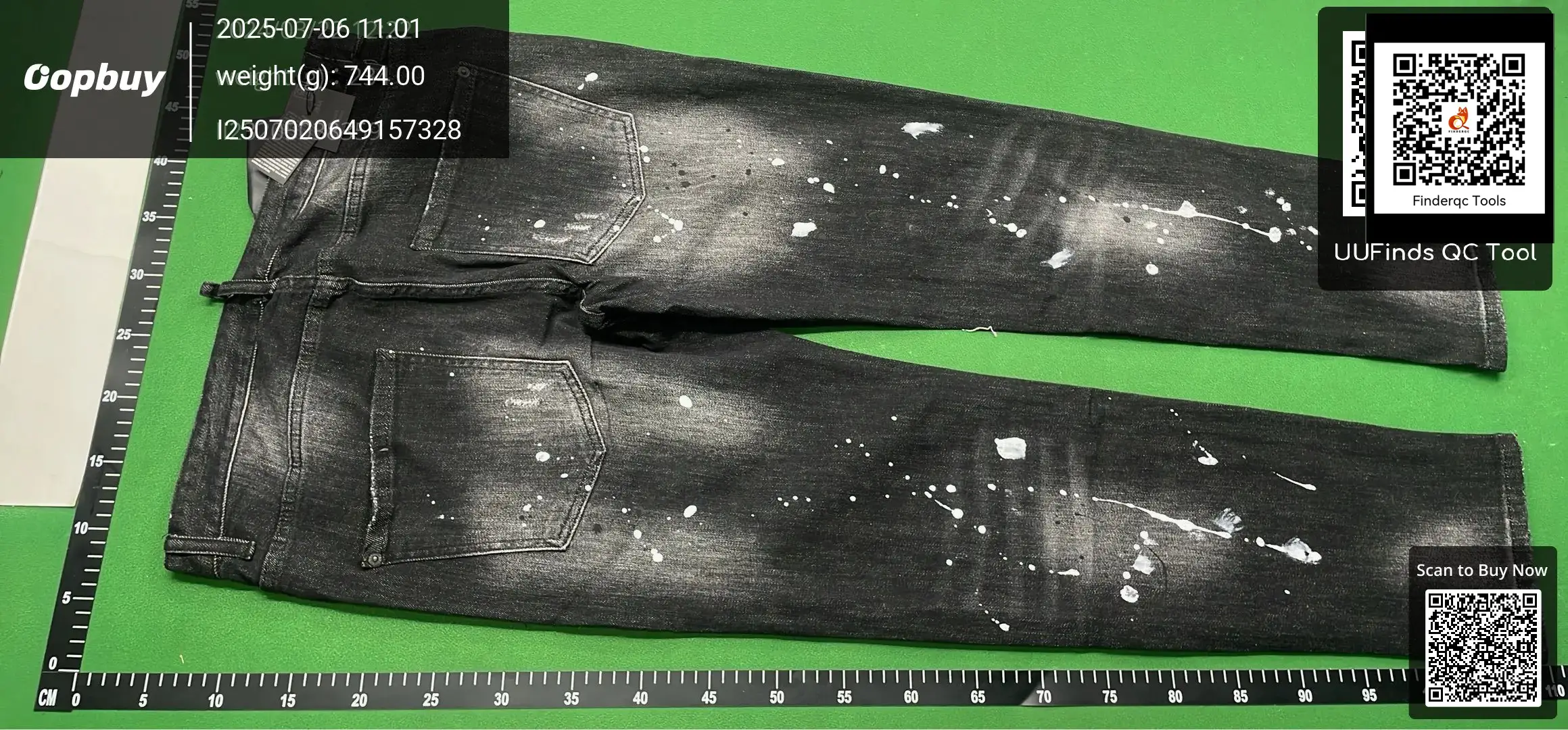 DSQUARED2 Skater Jean Black Paint Splatter