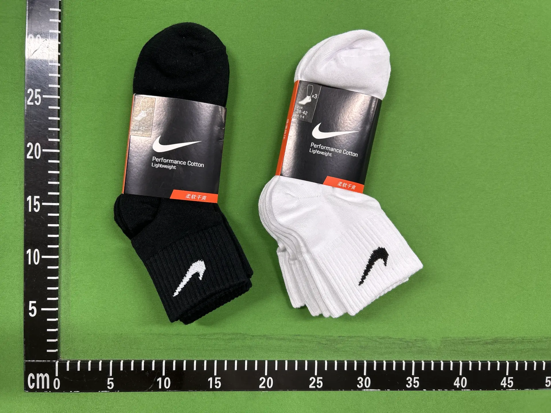 Nike Performance Cotton Lightweight Socks Black and White Pack
