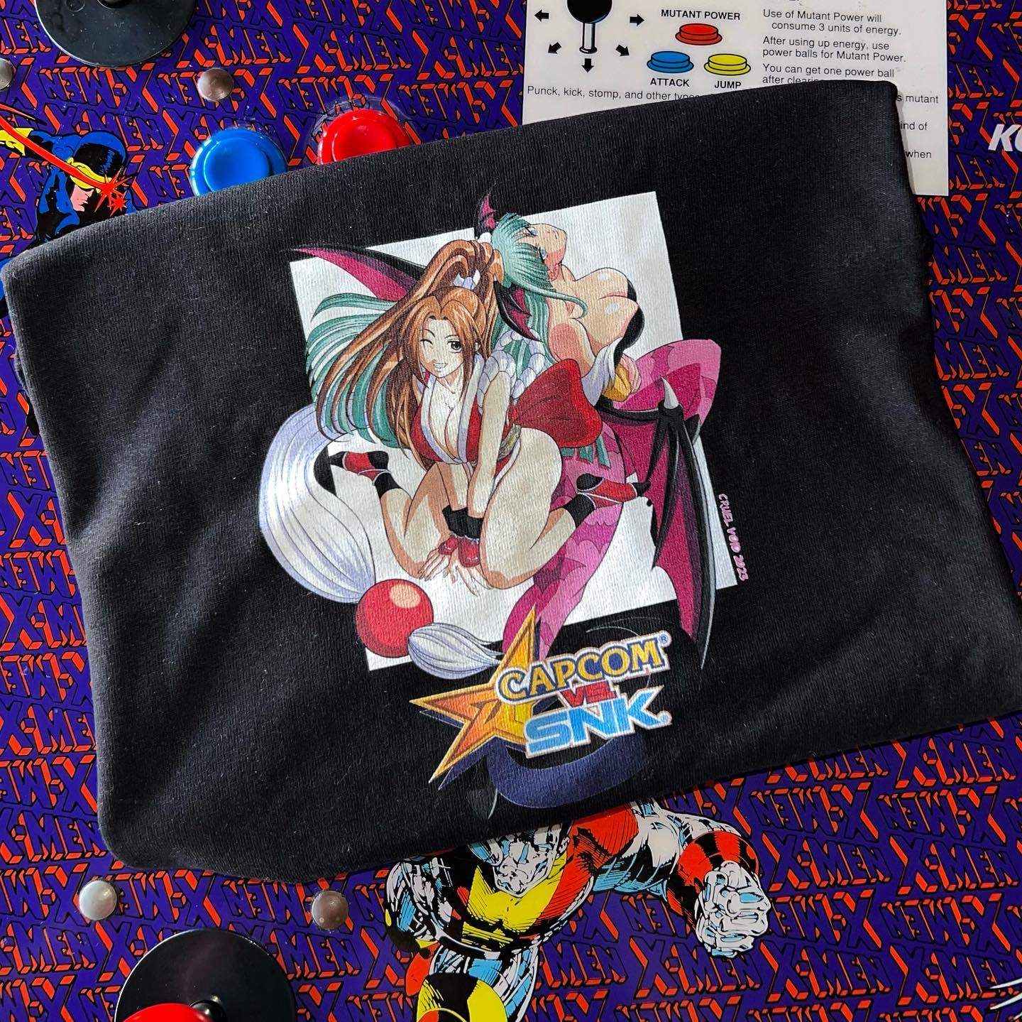 Rare vintage CAPCOM VS SNK Gaming Large size T-shirt Short Sleeve T-Shirt Foto QC de TAOBAO na Qualit.ly