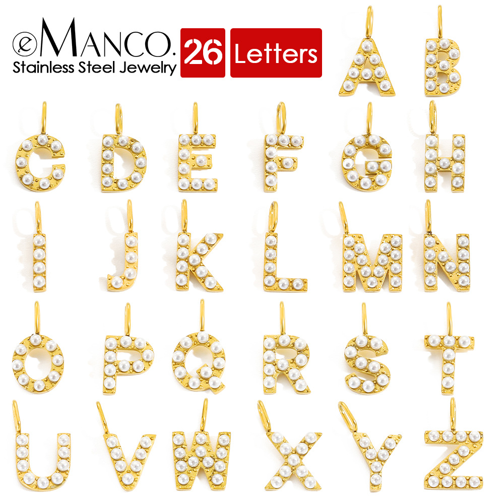 eManco letter jewelry accessories bracelet necklace personality niche design sense imitation pearl jewelry diy accessories