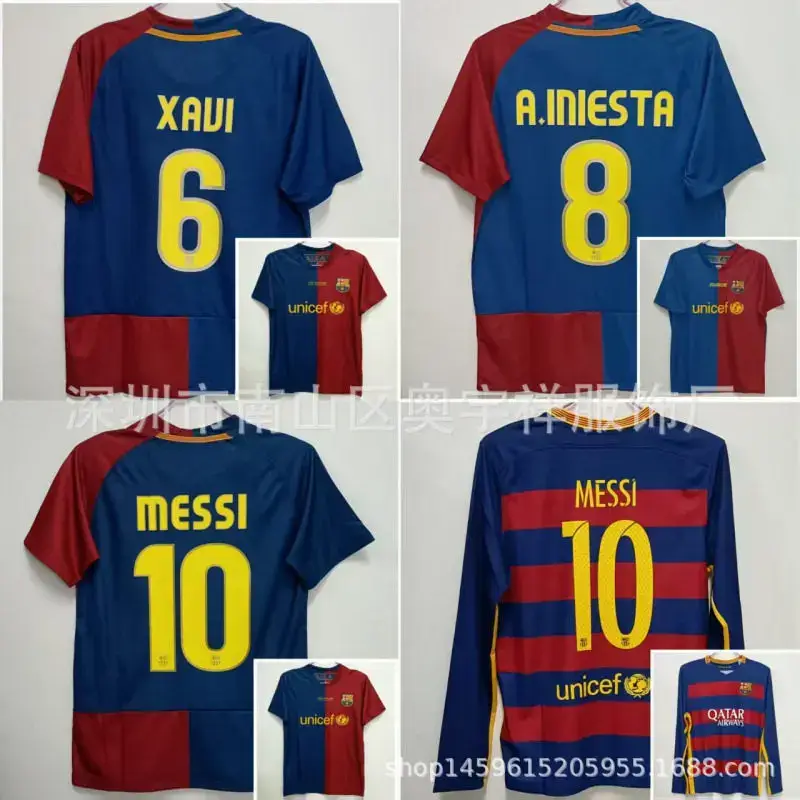 Retro Barcelona Jersey Classic Commemorative Edition No. 11 Neymar Ronaldo No. 10 Messi Football Uniform
