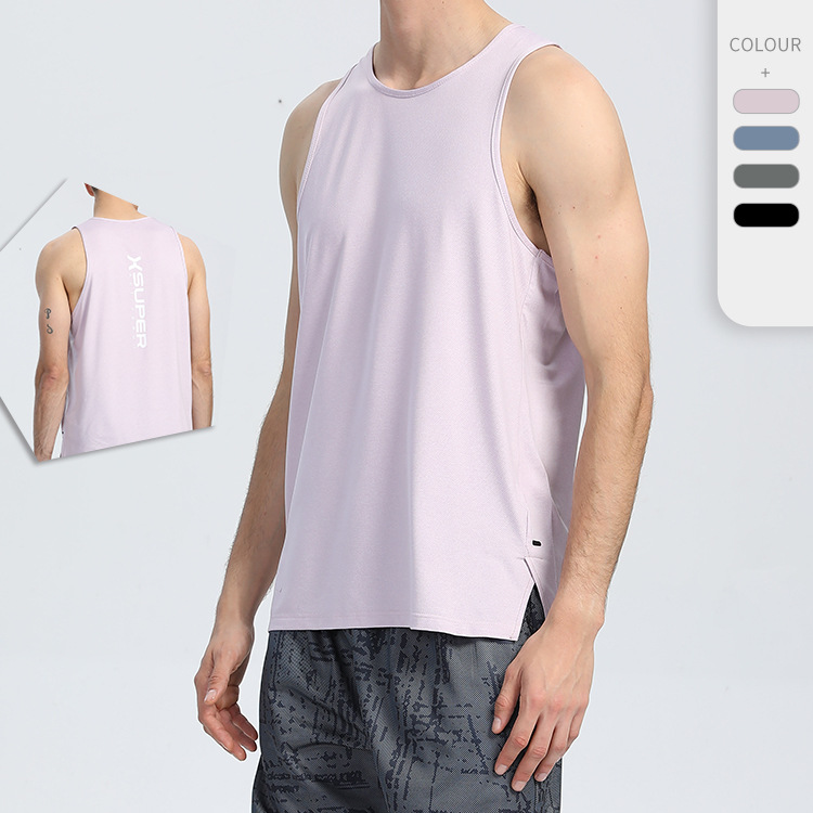 Vest Men's Loose Sports Sleeveless Summer Running Quick-drying Men's T-shirt Fitness Clothes Basketball Sweat-absorbing Training Clothes
