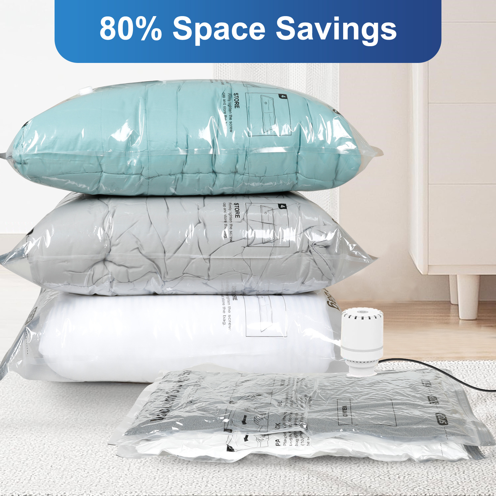 Cross-border supply vacuum compression bag travel clothes storage bag transparent vacuum storage bag quilt vacuum compression bag