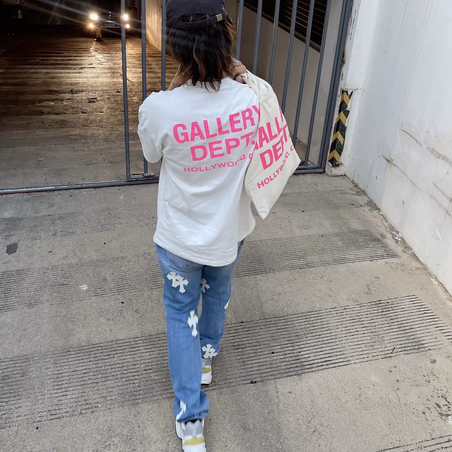 Gallery Dept New arrival Pink letter Logo Comfy Basics Slogan Print pure cotton Loose Short Sleeve T-Shirt Tee Trendy