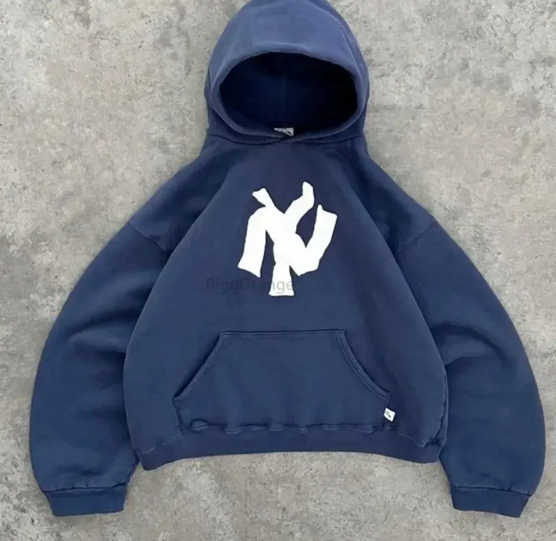 Y2K American Print Hoodie Couple Casual Loose Sweater Retro Street Style Hip-Hop Cross-Border New Style in Europe and America
