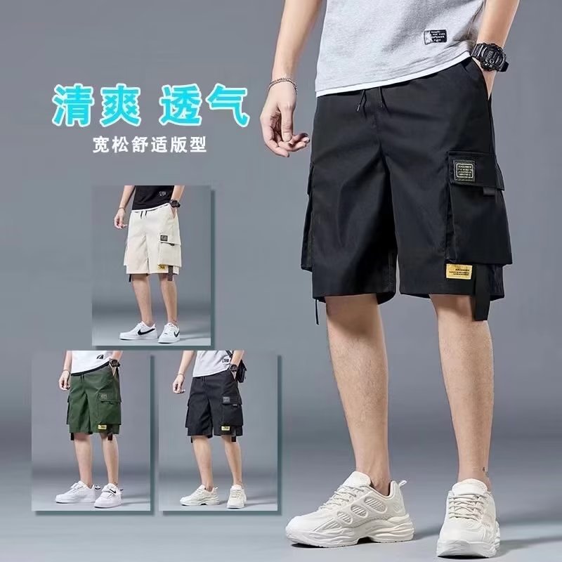 Casual Student's Five-point Pants Men's Shorts Summer Beach Pants Crock Pants Men's Trendy Brand Loose Multi-pocket Pants
