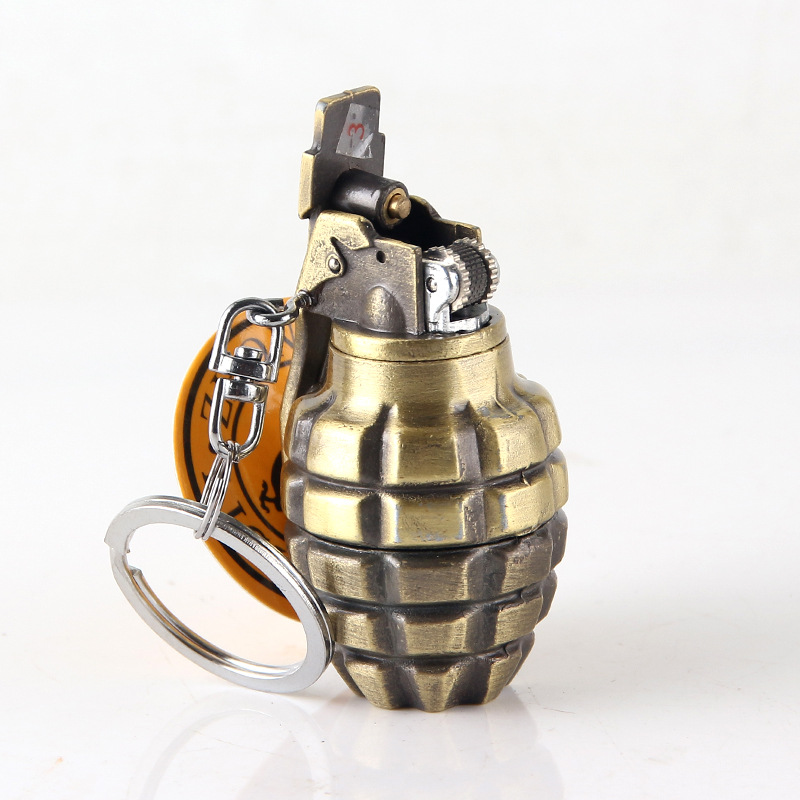 Zhonglong 802/803 Creative Mini Metal Portable Grenade Shape Inflatable Grinding Wheel Open Flame Lighter Lighthter