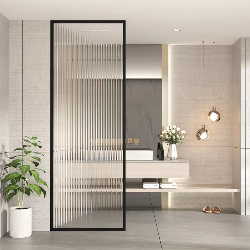 Light Luxury Iron Screen Stainless Steel Changhong Glass Partition Entrance Living Room Modern Simple Internet Celebrity Washstand