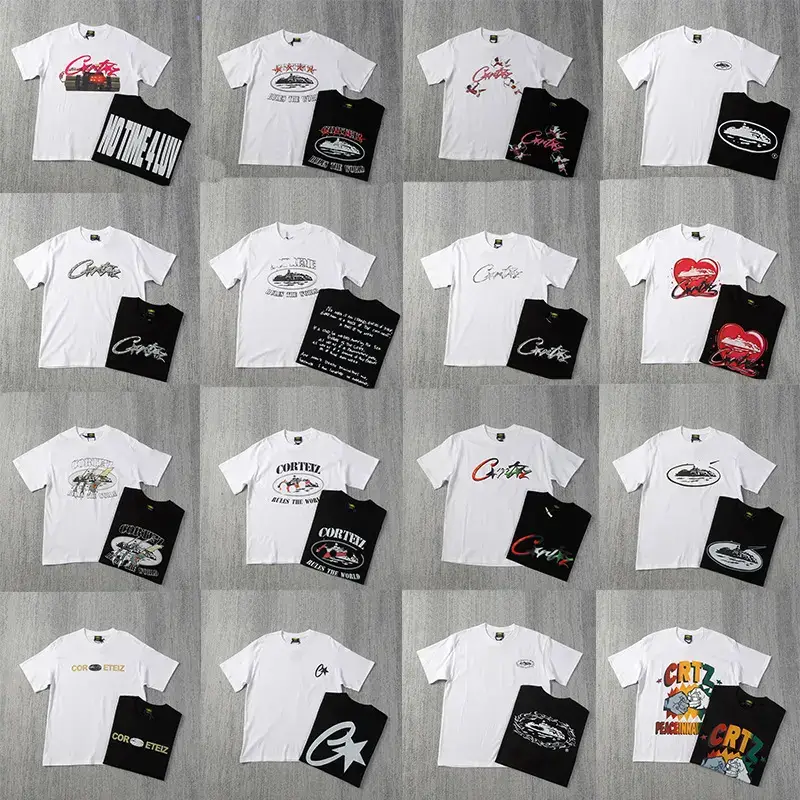 New Cross-Border European and American Niche Trendy Brand Pattern Letter Print Round Neck Couple Short-Sleeved T-Shirt Street Loose Retro