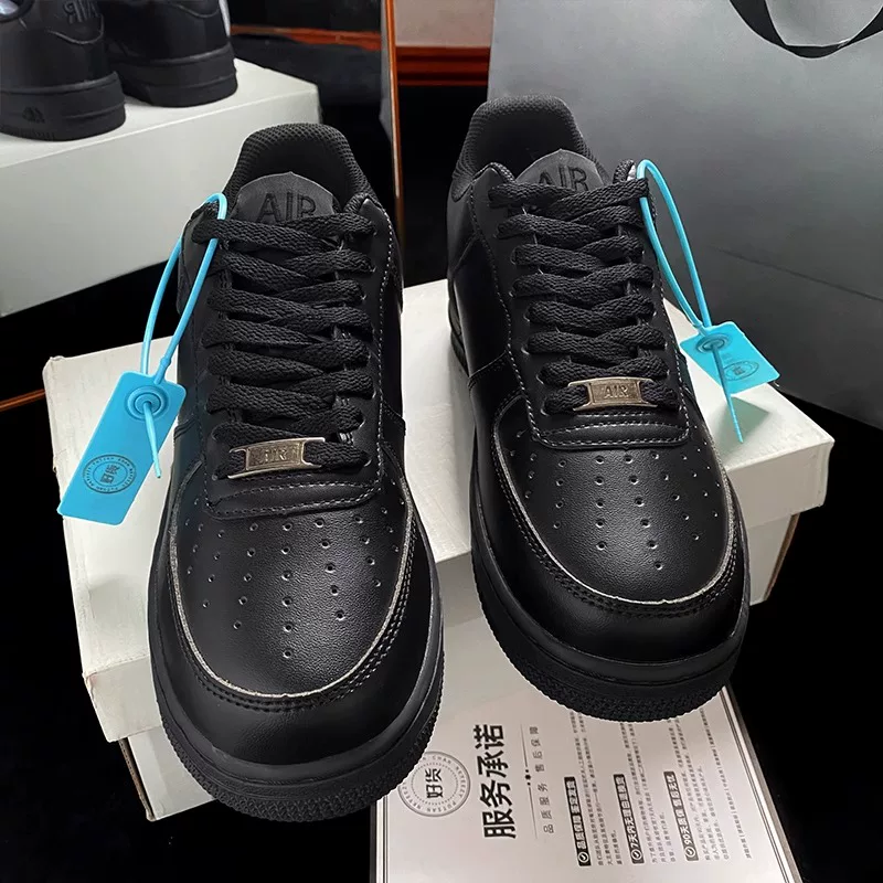 Official authentic Air Force No.1 Black Warrior Men's Shoes Spring 2025 New Style Couple Height Increasing Thick soled Board Shoes Women's Trendy