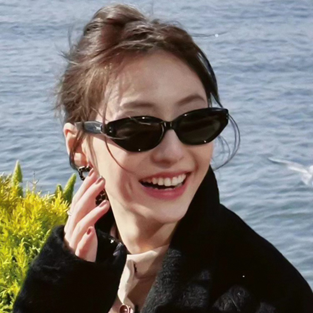 Jennie's New Gm Retro Cat-Eye Sunglasses for Women with Small Faces, High-End Small Frames, European and American Street Photography, Sexy Sunglasses