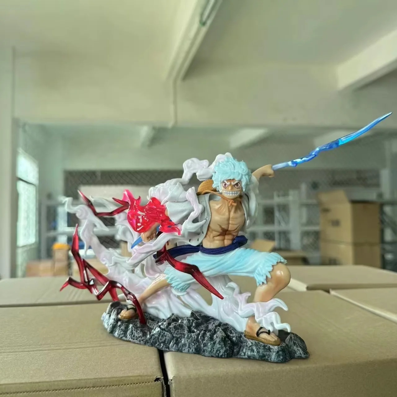 One Piece GK Sun God Fruit Awakening Drift Lightning Nika Luffy Figure Model Ornament