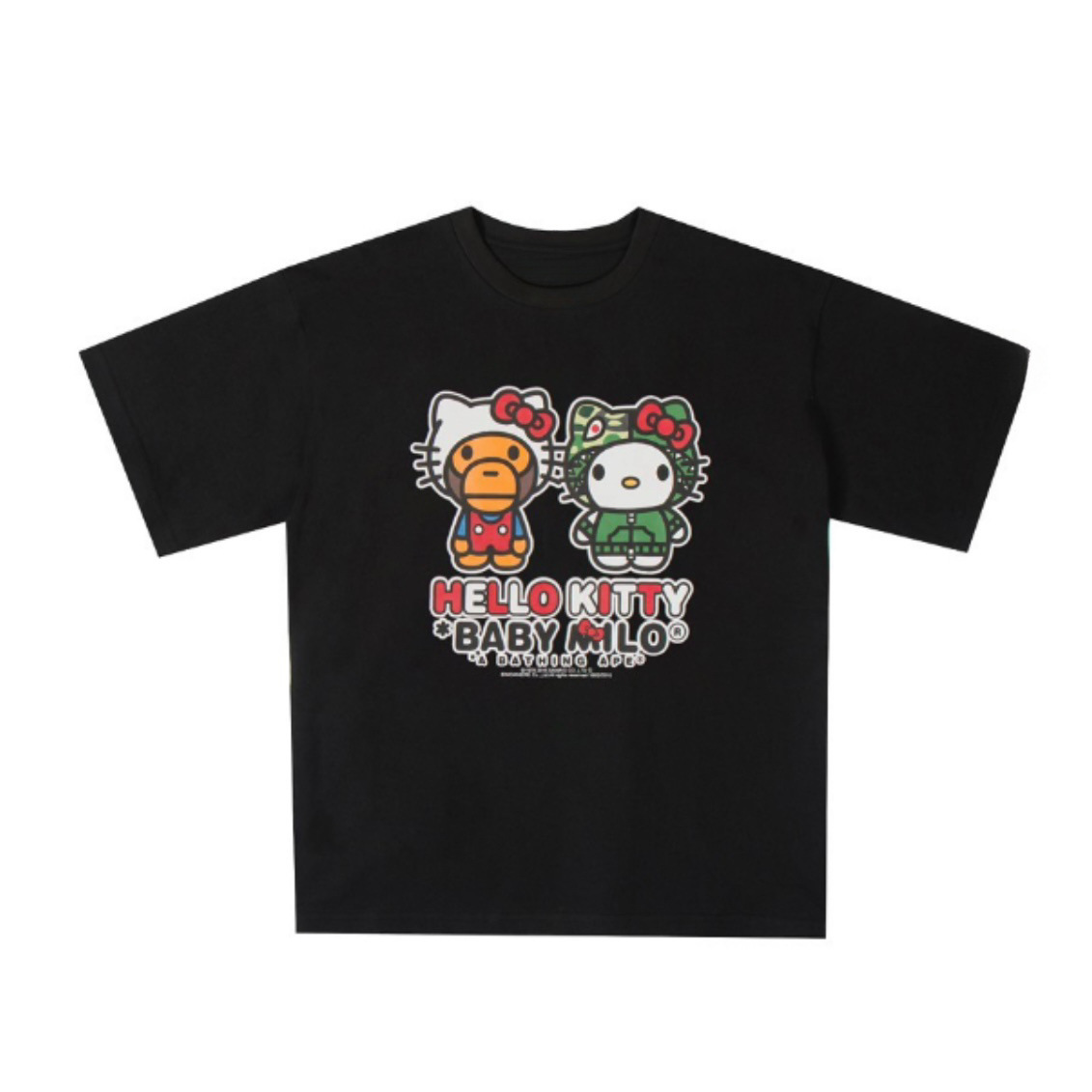 Hellokitty Classic Ins Letters Printed Cotton Loose Men Foto QC de 1688 na Qualit.ly