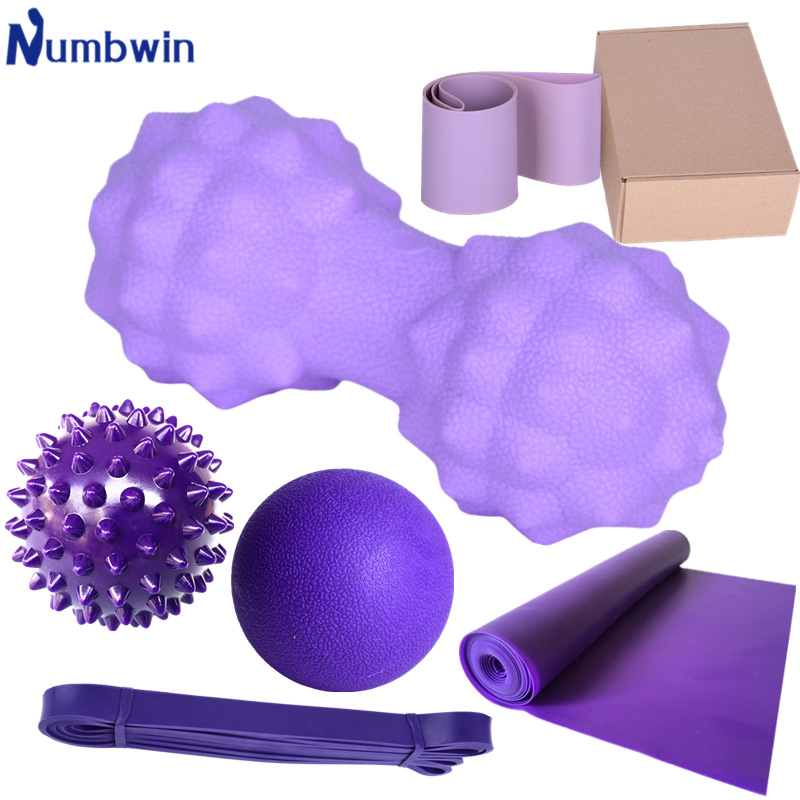 Yoga Latex Tension Band Seven-piece Foot Massage Stick Fitness Fascia Ball Latex Elastomer Home Fitness Suit