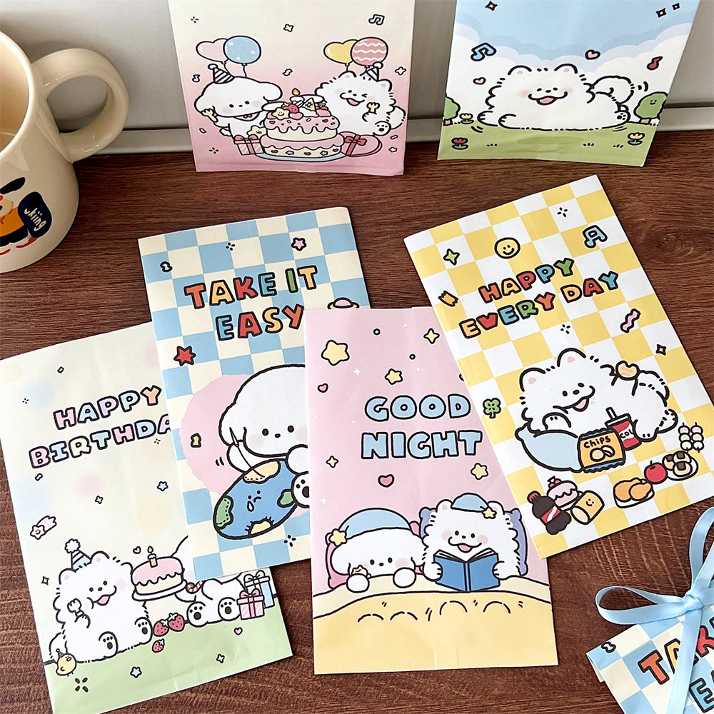Joint Authorized Cute High-value Puppy Film Paper Bag Student Bagging Bag Baking Small Objects Storage Bag
