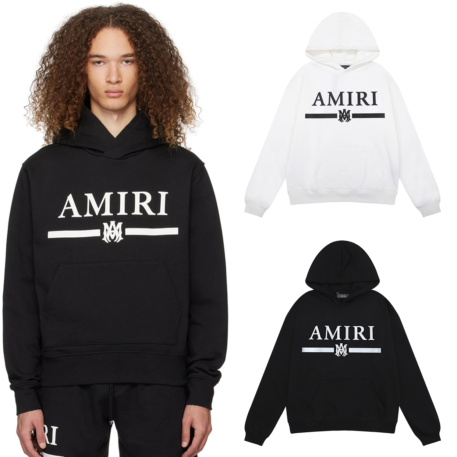 Cross-Border Wholesale Amiri Gradient Letter Logo Angel Hoodie Sweatshirt Couple Jacket
