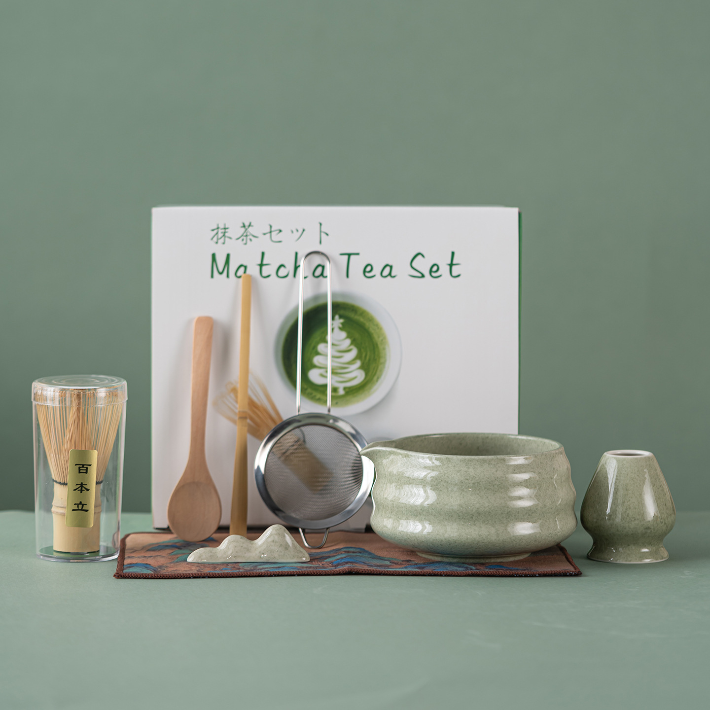 Song Dynasty Tea Ceremony Matcha Bowl Matcha Set Matcha Brush Japanese Style 4-Piece 8-Piece Whisk Tea Utensil Tool Set