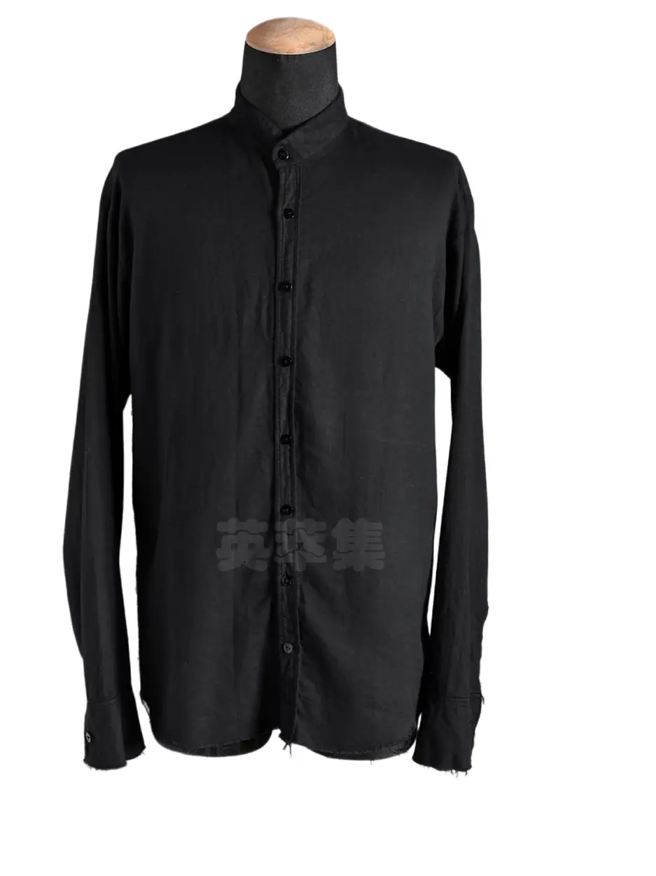 Elena Dawson Hemp Cotton Original Chinese Intellectuals Artsy Handmade Raw Edge Straight Collar Straight Hem Shirt