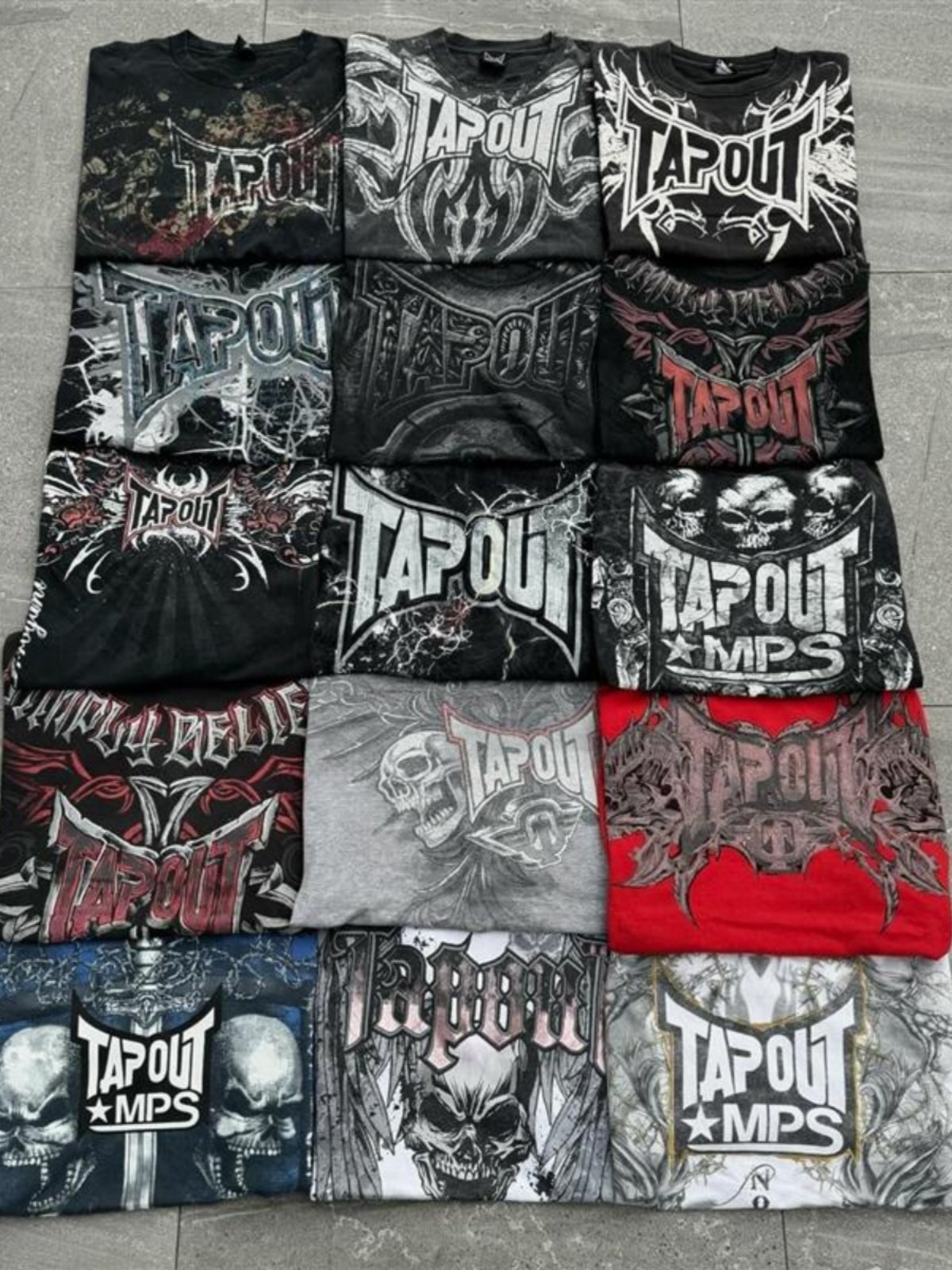 European and American Retro Dark Punk Style T-Shirt Tapout Short-Sleeved Bone Grunge Harajuku Y2K T-Shirt Shirt QC 照片，来自 TAOBAO Qualit.ly