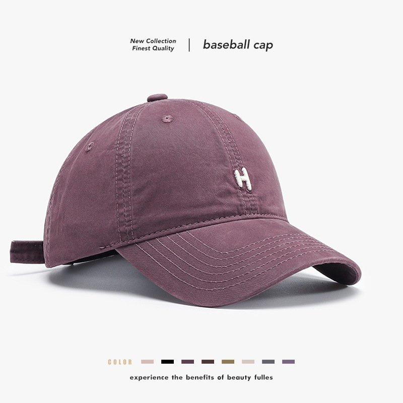 New Letter Embroidery Baseball Cap for Women, Korean Style Trendy Face-Slimming Duckbill Cap, Ins Couple Casual Versatile Hat for Men