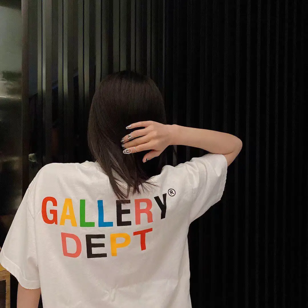 Long-Term 23Ss Cross-Border American Trendy Brand Gallery Dept Washed Retro Letter Short-Sleeved T-Shirt for Men and Women