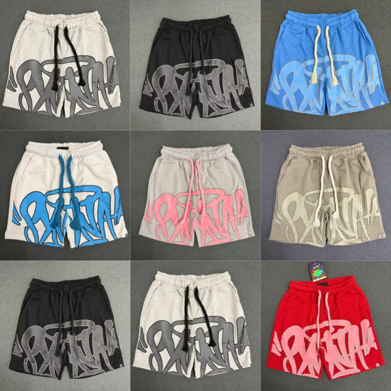 Synaworld Shorts American high street fashion brand summer sports leisure foam printing loose five-point shorts