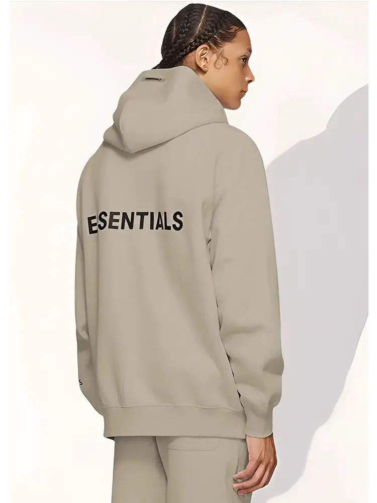 Official Flagship Store Essentials Multi-Line Fog Fleece-lined Hooded Zipper Loose Cardigan Sweatshirt Men and Women Outwear